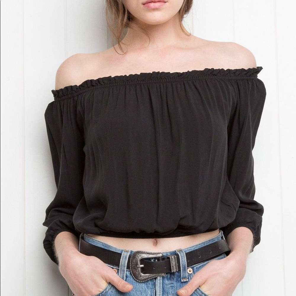 Brandy Melville Black Maura top